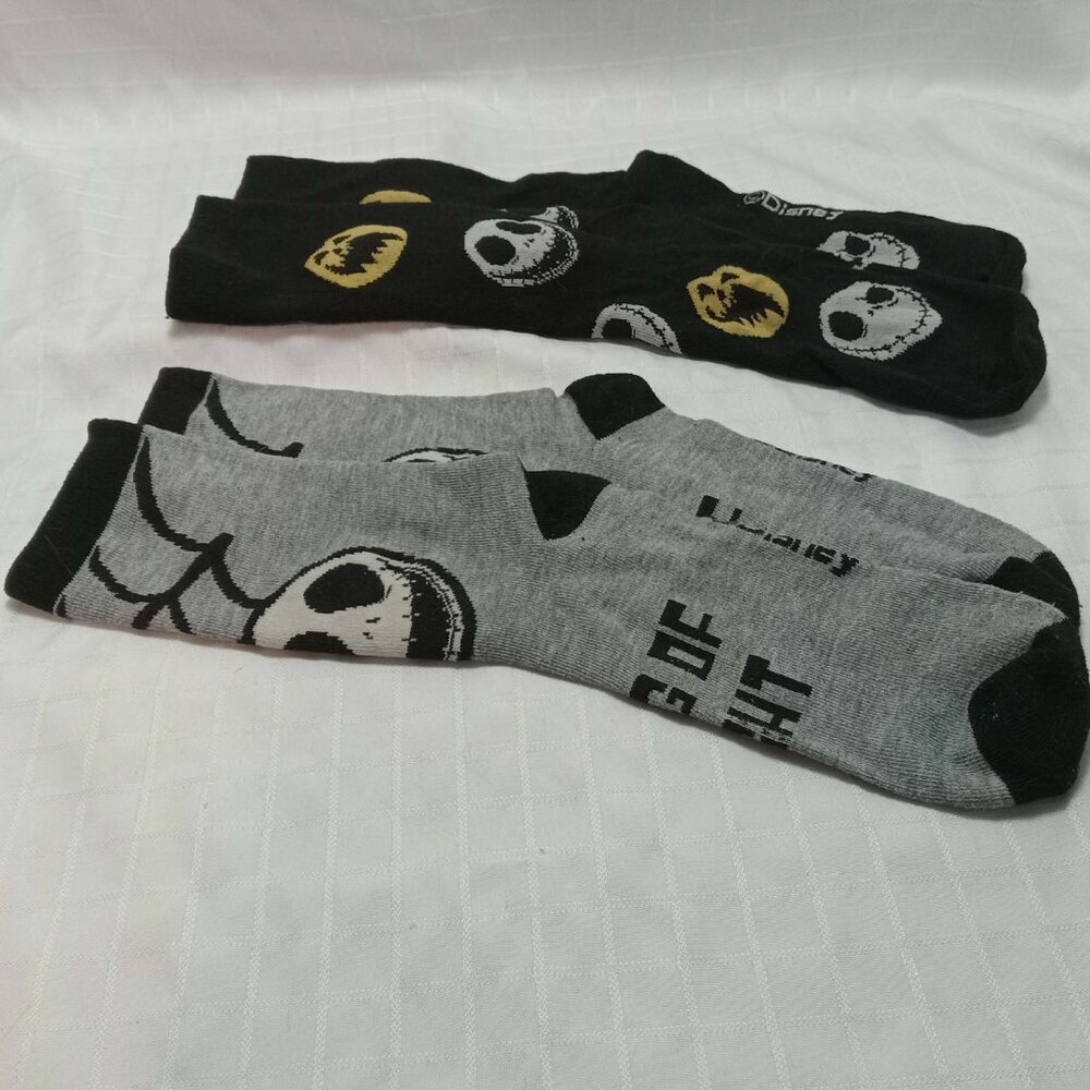 Two pairs of stockings from The Nightmare Before Christmas